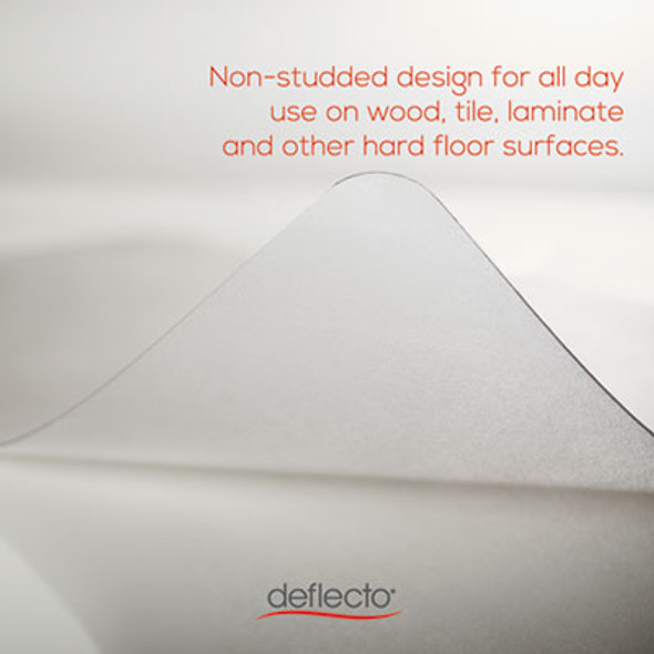 Economat Non-Studded All Day Use Chair Mat For Hard Floors, Rectangular, 46" x 60", Clear, Ships Flat