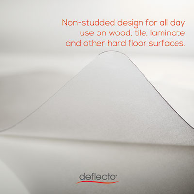 Economat Non-Studded All Day Use Chair Mat For Hard Floors, Rectangular, 46" x 60", Clear, Ships Flat