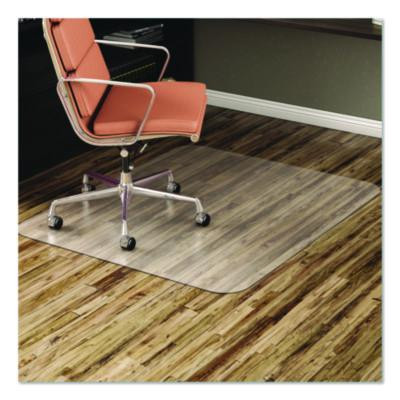 Economat Non-Studded All Day Use Chair Mat For Hard Floors, Rectangular, 46" x 60", Clear, Ships Flat