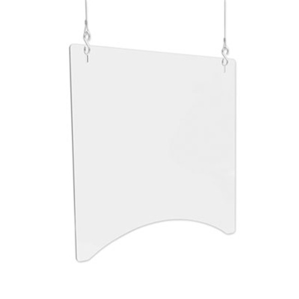 Hanging Barrier, 23.75" X 23.75", Acrylic, Clear, 2/Carton