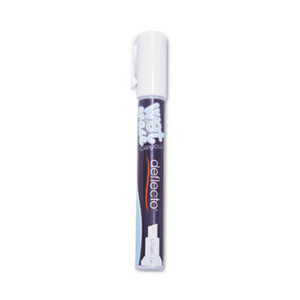 Wet Erase Markers, Medium Chisel Tip, White, 4/Pack