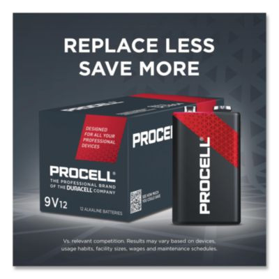 Professional Alkaline 9V Batteries, 12/Box