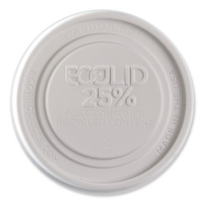 Evolution World Ecolid 25% Recycled Food Container Lid, Fits 12 To 32 Oz Containers, White, Plastic, 500/Carton
