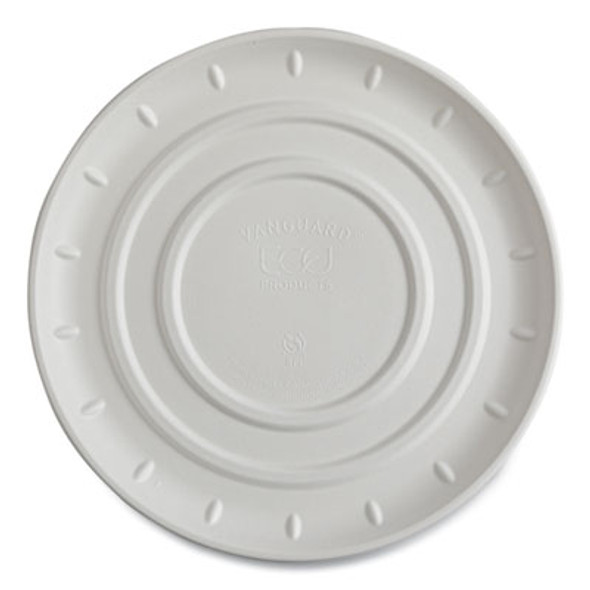 Vanguard Molded Fiber Pizza Tray, 14" Diameter, White, Sugarcane, 50/Carton