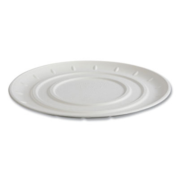 Vanguard Molded Fiber Pizza Tray, 14" Diameter, White, Sugarcane, 50/Carton