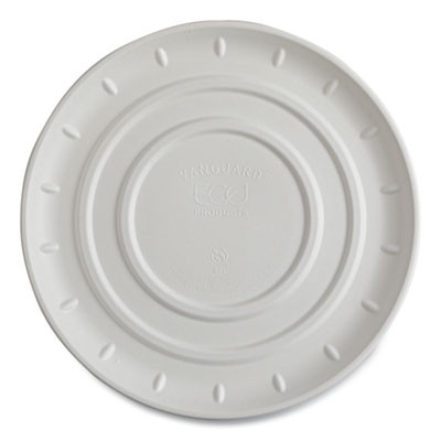 Vanguard Molded Fiber Pizza Tray, 14" Diameter, White, Sugarcane, 50/Carton