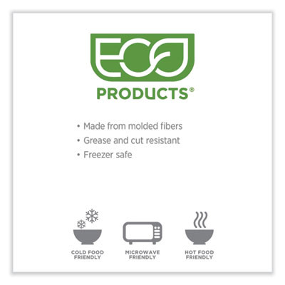 Worldview Renewable Molded Fiber Containers, 10.47 x 10.47 x 1.76, White, 200/Carton