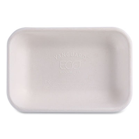 Vanguard Worldview Renewable And Compostable Sugarcane Take-Out Containers, 16 Oz, 7 x 5 x 1, White, 400/Carton