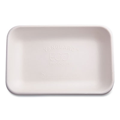 Vanguard Worldview Renewable And Compostable Sugarcane Take-Out Containers, 24 Oz, 8 x 6 x 1, White, 400/Carton