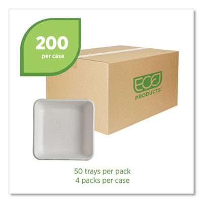 Vanguard Worldview Renewable And Compostable Sugarcane Take-Out Containers, 36 Oz, 8 x 8 x 2, White, 200/Carton
