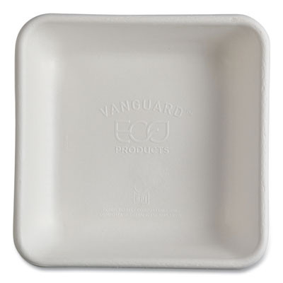 Vanguard Worldview Renewable And Compostable Sugarcane Take-Out Containers, 36 Oz, 8 x 8 x 2, White, 200/Carton
