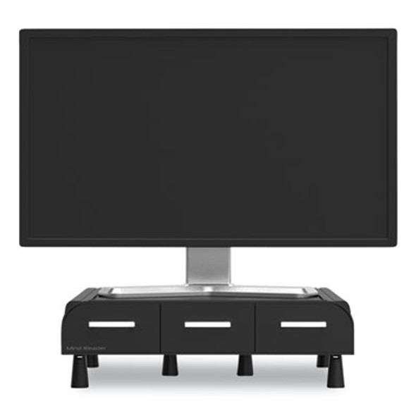 Perch Monitor Stand And Desk Organizer, 13.46" x 12.87" x 2.72", Black/Silver