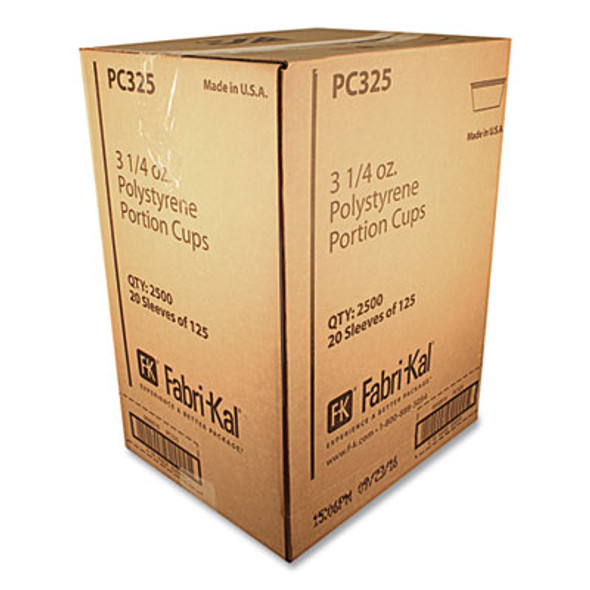 Portion Cups, 3.25 Oz, Plastic, Translucent, 125/Sleeve, 20 Sleeve/Carton