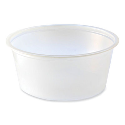 Portion Cups, 3.25 Oz, Plastic, Translucent, 125/Sleeve, 20 Sleeve/Carton