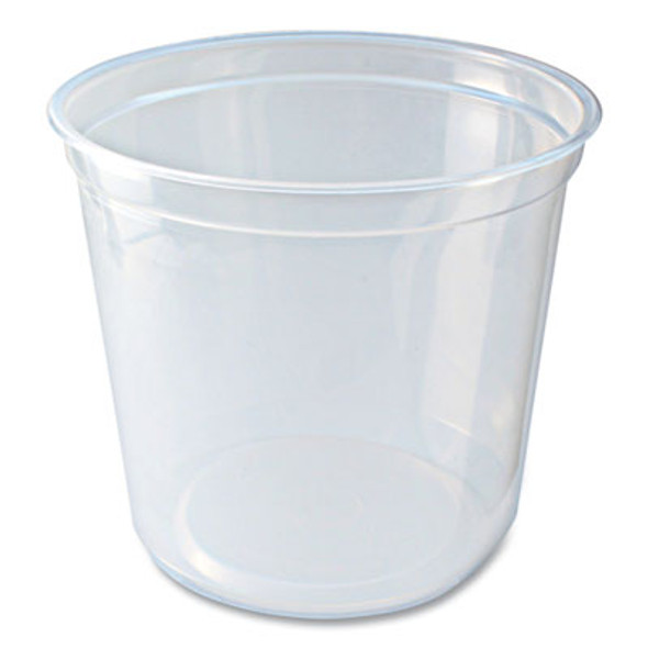 Microwavable Deli Containers, 24 Oz, 4.6" Diameter x 4.1" h, Clear, Plastic, 500/Carton