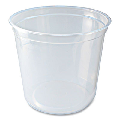 Microwavable Deli Containers, 24 Oz, 4.6" Diameter x 4.1" h, Clear, Plastic, 500/Carton