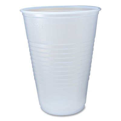 Rk Ribbed Cold Drink Cups, 14 Oz, Plastic, Clear, 50/Sleeve, 20 Sleeves/Carton