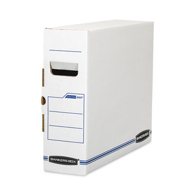 X-Ray Storage Boxes, 5" X 18.75" X 14.88", White/Blue, 6/Carton