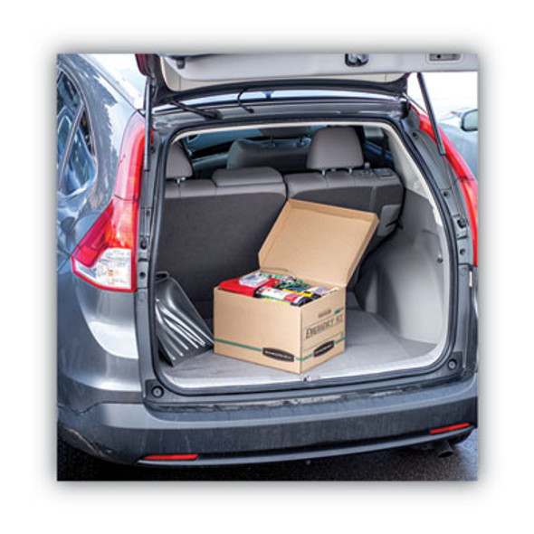 Systematic Basic-Duty Attached Lid Storage Boxes, Letter/Legal Files, Kraft/Green, 12/Carton