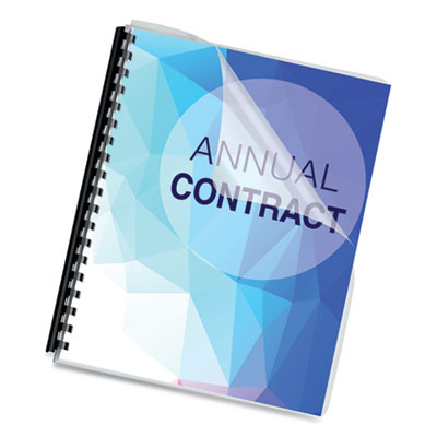 Crystals Transparent Presentation Covers For Binding Systems, Plastic, Round Corners, 11.25 x 8.75, Gloss Clear, 25/Pack