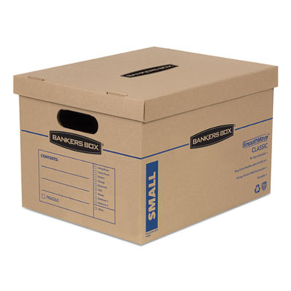 Smoothmove Classic Moving/Storage Boxes, Half Slotted Container (Hsc), Small, 12" x 15" x 10", Brown/Blue, 20/Carton