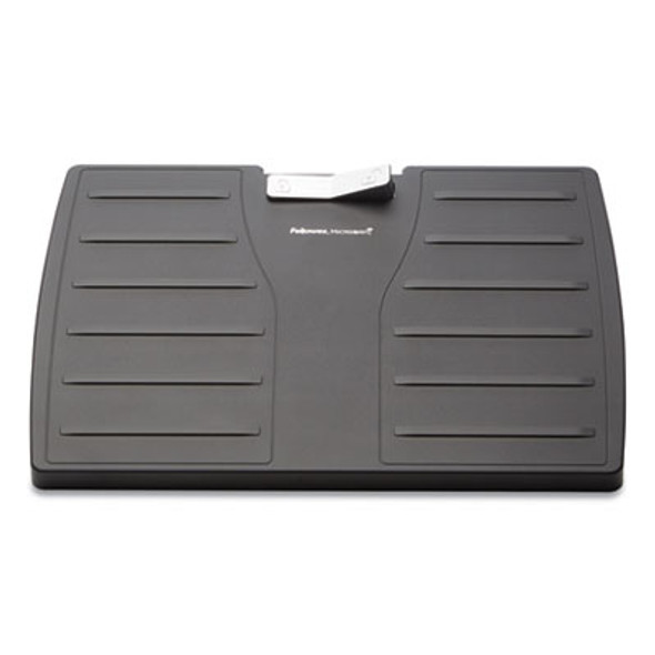 Adjustable Locking Footrest With Microban, 17.5w x 13.13d x 4.13 To 5.63h, Black/Silver