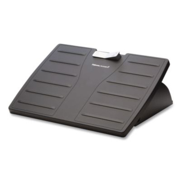 Adjustable Locking Footrest With Microban, 17.5w x 13.13d x 4.13 To 5.63h, Black/Silver