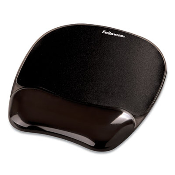 Gel Crystals Mouse Pad With Wrist Rest, 7.87 x 9.18, Black