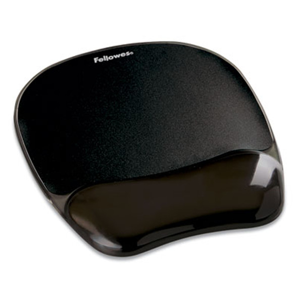 Gel Crystals Mouse Pad With Wrist Rest, 7.87 x 9.18, Black