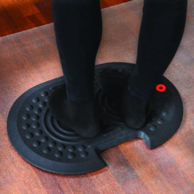 Afs-Tex 2000X Anti-Fatigue Mat, Oval, Black Anti-Slip Surface, 16" x 24"