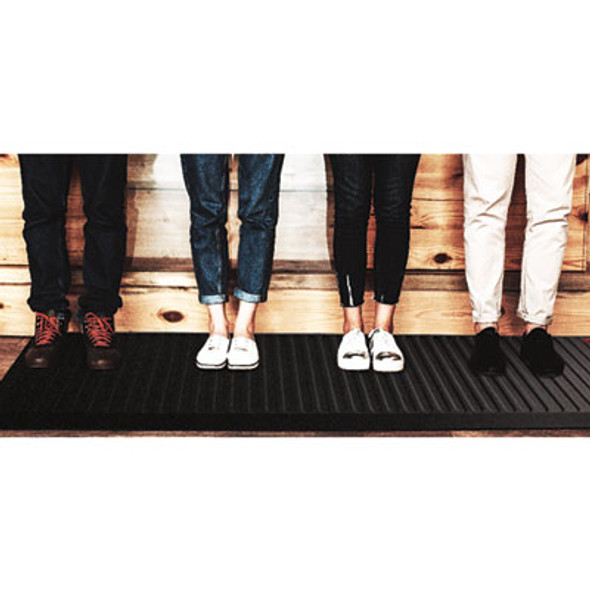 Afs-Tex 6000X Anti-Fatigue Mat, Rectangular, Midnight Black Ribbed Surface, 23" x 67"