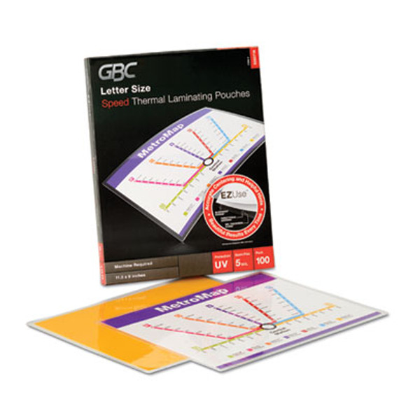 Ezuse Thermal Laminating Pouches, 5 Mil, 9" X 11.5", Gloss Clear, 100/Box