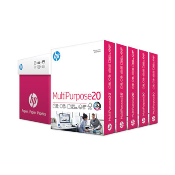 Multipurpose20 Paper, 96 Bright, 20-Lb Bond Weight, 8.5 x 11, White, 500 Sheets/Ream, 5 Reams/Carton