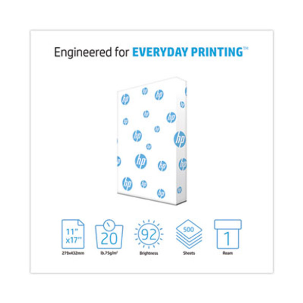 Office20 Paper, 92 Bright, 20 Lb Bond Weight, 11 x 17, White, 500/Ream