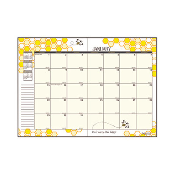 Recycled Honeycomb Monthly Planner, Honeycomb Artwork, 11 x 7, Black/Gold Cover, 12-Month (Jan To Dec): 2026