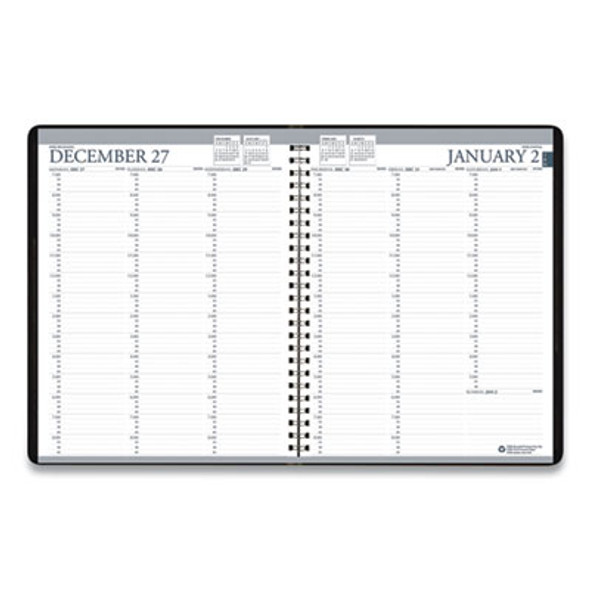 Recycled Professional Weekly Planner, 15-Minute Appts, 11 x 8.5, Blue Wirebound Soft Cover, 12-Month (Jan To Dec): 2026