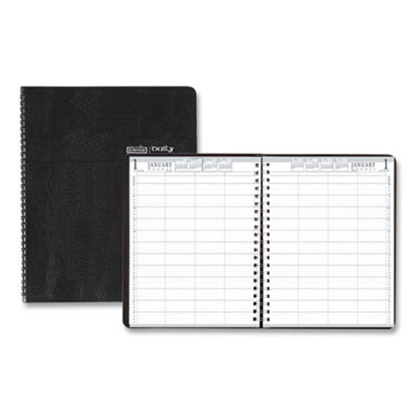 Eight-Person Group Practice Daily Appointment Book, 11 x 8.5, Black Cover, 12-Month (Jan To Dec): 2026