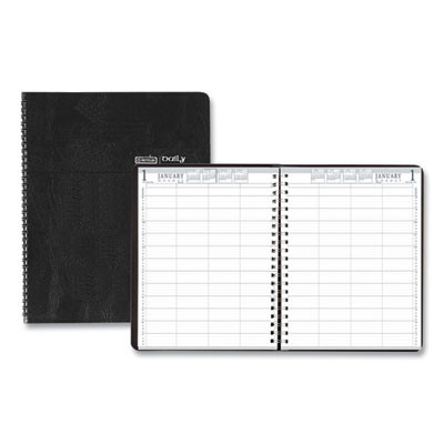 Eight-Person Group Practice Daily Appointment Book, 11 x 8.5, Black Cover, 12-Month (Jan To Dec): 2026