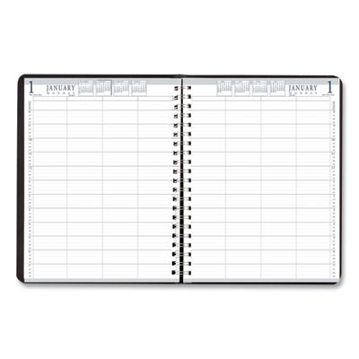 Eight-Person Group Practice Daily Appointment Book, 11 x 8.5, Black Cover, 12-Month (Jan To Dec): 2026