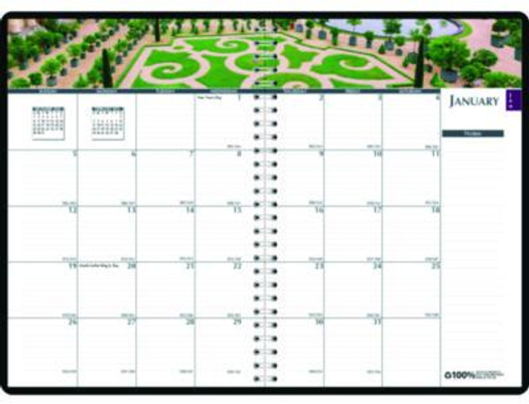 Earthscapes Recycled Weekly/Monthly Planner, Gardens Of The World Photography, 10 x 7, Black Cover, 12-Month (Jan-Dec): 2026