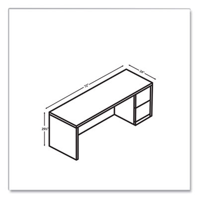10500 Series Full-Height Right Pedestal Credenza, 72w x 24w x 29.5h, Pinnacle