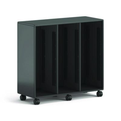 Class-Ifi Tote Storage Cabinet, Three-Wide, 46.63" x 18.75" x 44.13", Charcoal Gray