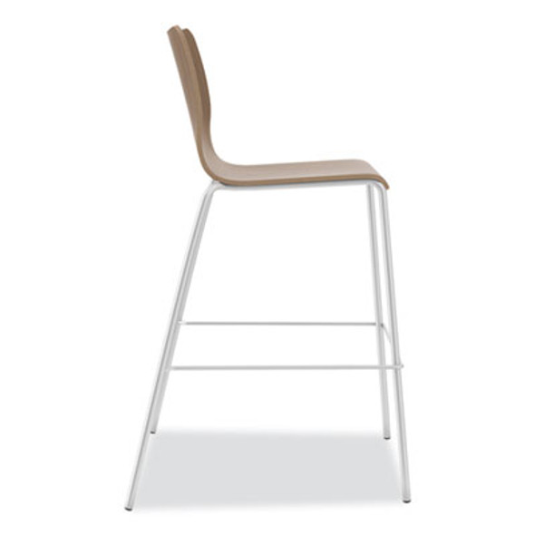 Ruck Laminate Stool, Supports Up To 300 Lb, 30" Seat Height, Pinnacle Seat/Back, Silver Frame