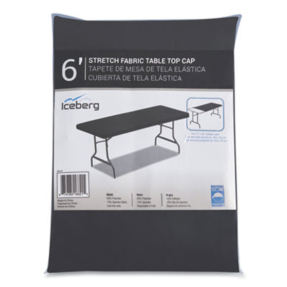 Igear Fabric Table Top Cap Cover, Polyester/Spandex, 30" x 72", Black