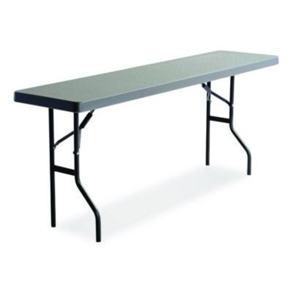 Indestructable Commercial Folding Table, Rectangular, 48" x 24" x 29", Charcoal Top, Charcoal Base/Legs