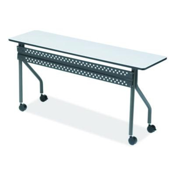 Officeworks Mobile Training Table, Rectangular, 60" x 18" x 29", Gray/Charcoal