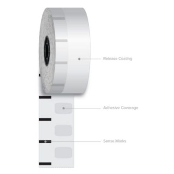 Sticky Media, 2.28" x 270 Ft, White, 12 Rolls/Carton
