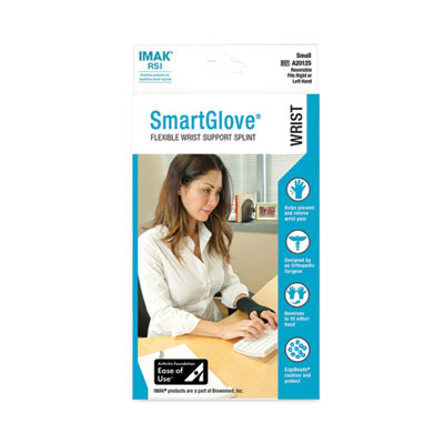 Smartglove Flexible Wrist Support Splint, Small, Fits Hands Up To 3.25" Wide, Black