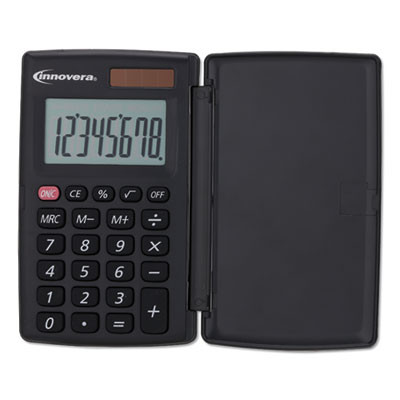 15921 Pocket Calculator With Hard Shell Flip Cover, 8-Digit Lcd