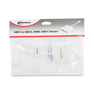 Usb Type-C Hdmi Multiport Adapter, Hdmi/Usb-C/Usb 3.0, 0.65 Ft, White